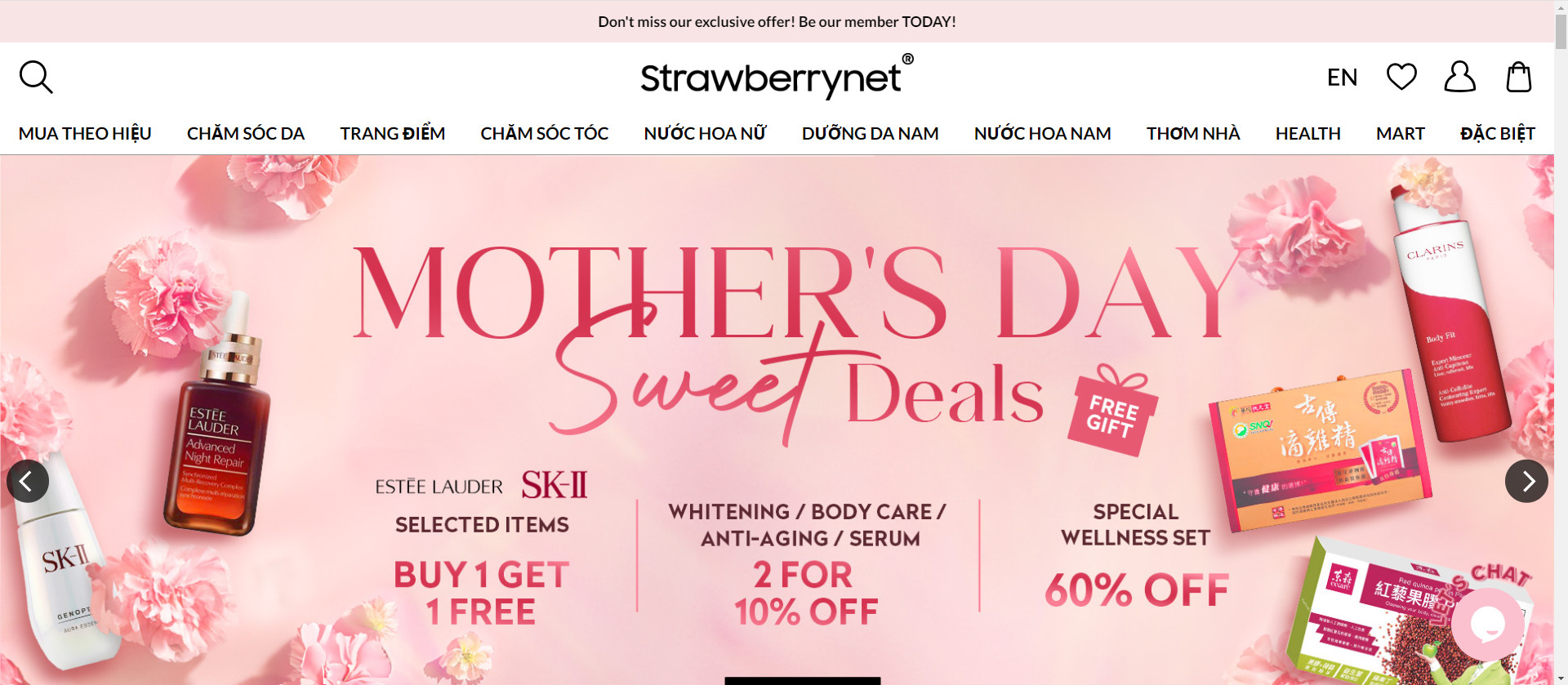website bán nước hoa chính hãng Strawberry Net
