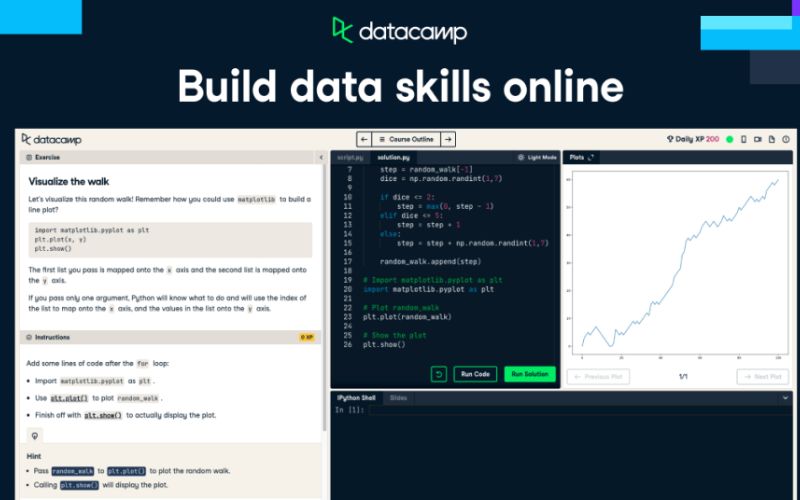 datacamp cung cấp nội dung khóa học chất lượng